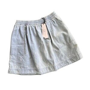 NWT Little Marc Jacobs Light Wash Denim Skirt With Daisies 156